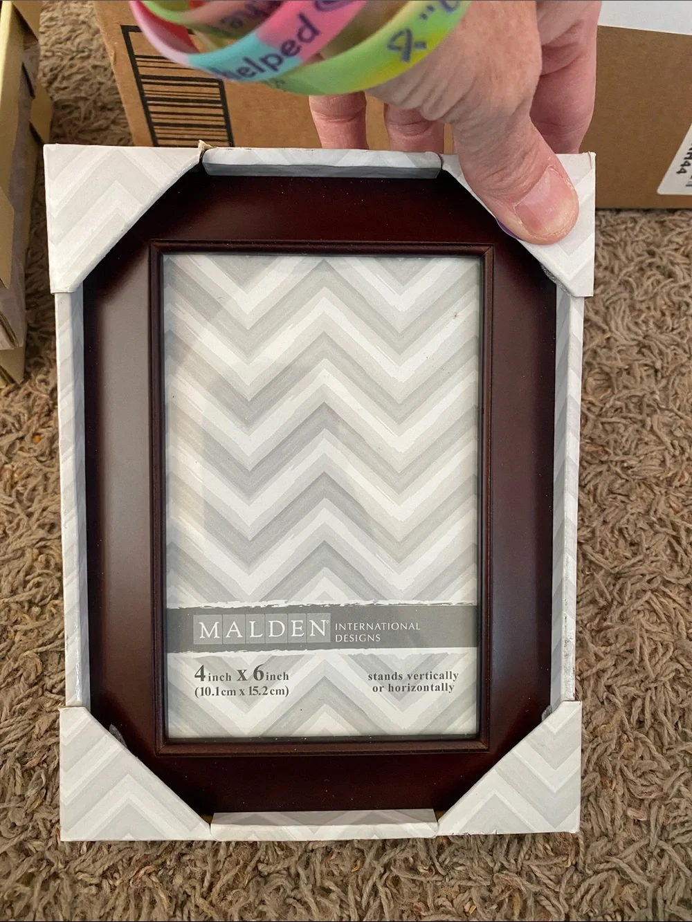 Malden Photo Frame in Dark Brown Wood Finish